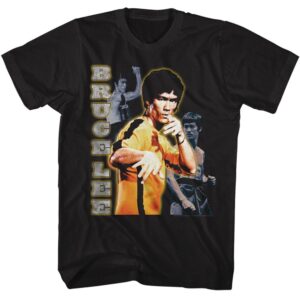 Bruce Lee Multi Photo Vertical Text- S/S Tshirt