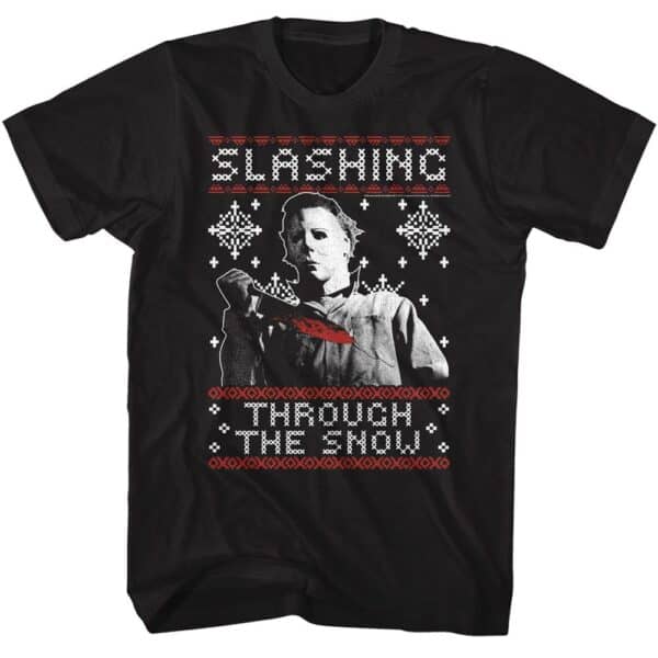 Halloween Slashing Thru The Snow- S/S Tshirt