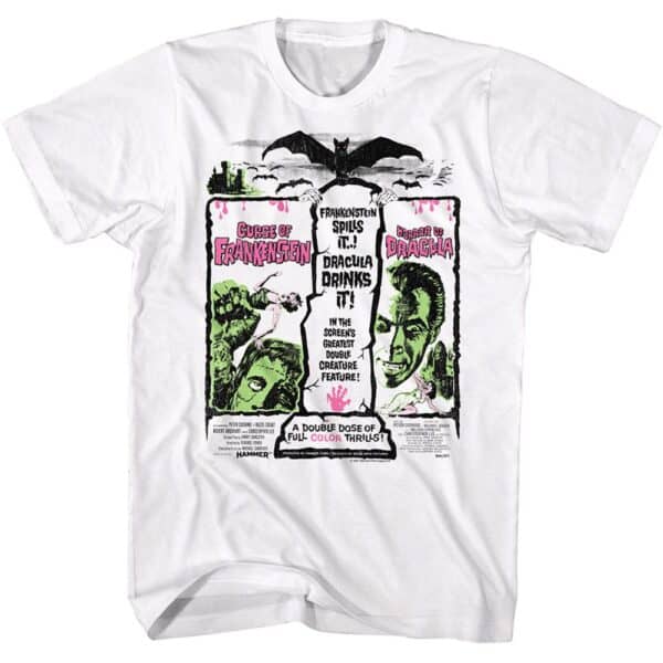 Hammer Horror Drac And Frank- S/S Tshirt