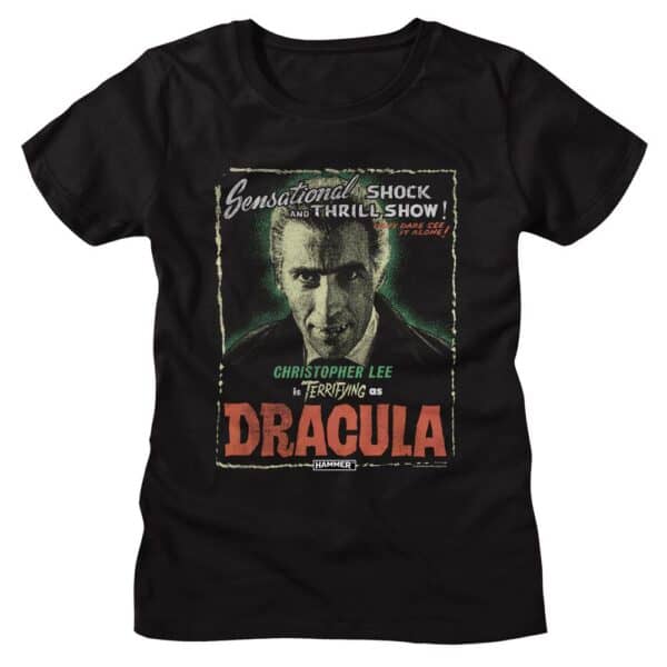 Hammer Horror Lee As Dracula-Ladies S/S Tshirt