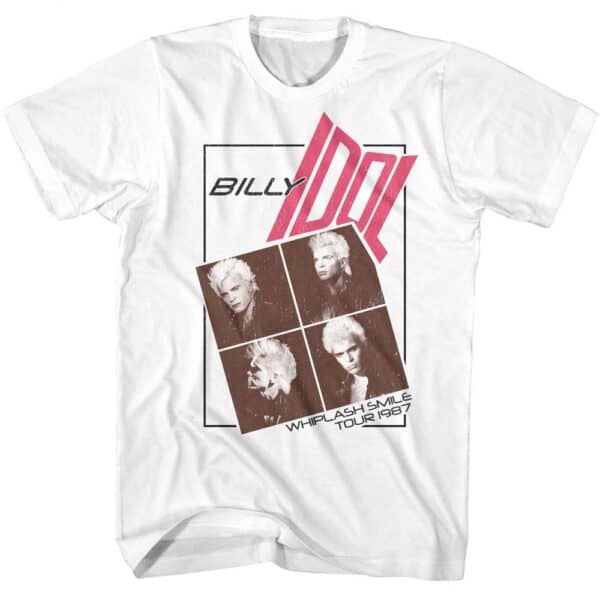 Billy Idol Four Photo Warped Text- S/S Tshirt