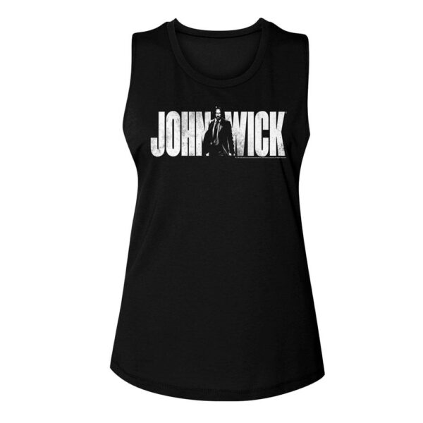 John Wick With Name- Ladies Muscle Tank