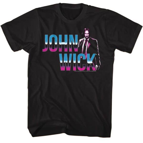 John Wick Neon Chrome Logo- Adult S/S Tshirt