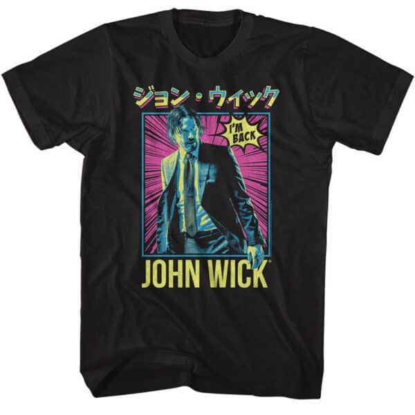 John Wick Neon Manga Ish- Adult S/S Tshirt