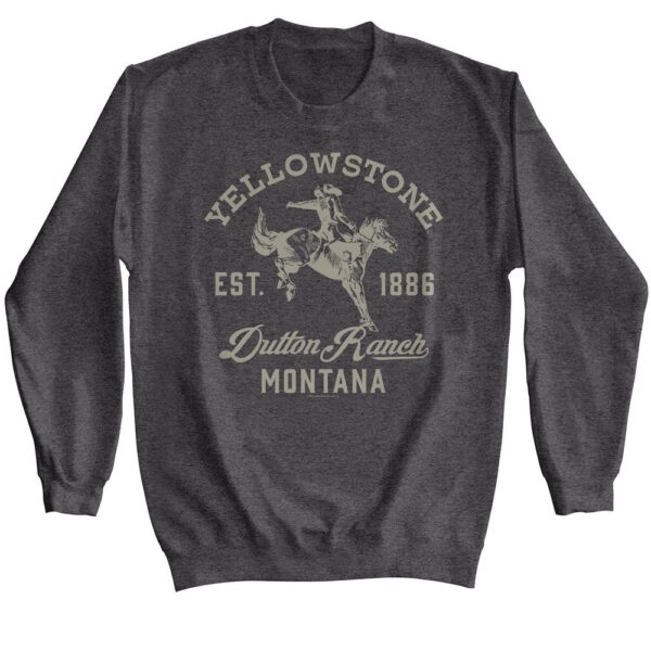 YELLOWSTONE-YELLOWSTONE DUTTON RANCH COWBOY-WHITE ADULT L/S TSHIRT