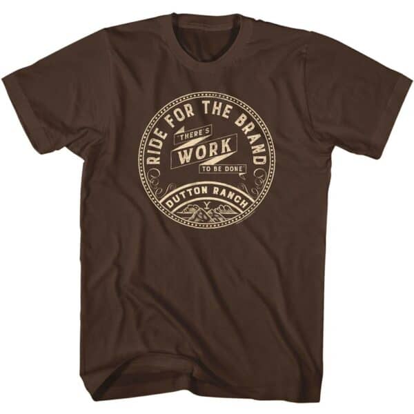 YELLOWSTONE-YELLOWSTONE RIDE FOR THE BRAND-HIPPIE DARK CHOCOLATE ADULT S/S TSHIRT