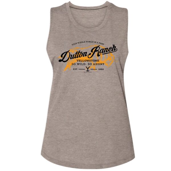 YELLOWSTONE-YELLOWSTONE DUTTON RANCH BUFFALO-ASH LADIES MUSCLE TANK