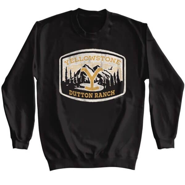 YELLOWSTONE-YELLOWSTONE DUTTON RANCH PATCH-BLACK ADULT L/S SWEATSHIRT-2XL