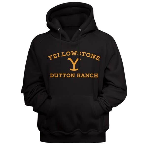 YELLOWSTONE-YELLOWSTONE LIGHT LOGO-BLACK ADULT L/S SWEATSHIRT W/HOOD