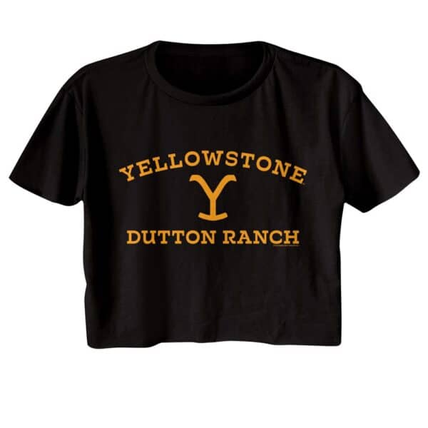 YELLOWSTONE-YELLOWSTONE LIGHT LOGO-BLACK LADIES S/S FESTIVAL CALI CROP