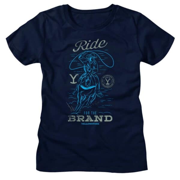 YELLOWSTONE-YELLOWSTONE RIDE FOR THE BRAND-NAVY LADIES S/S TSHIRT