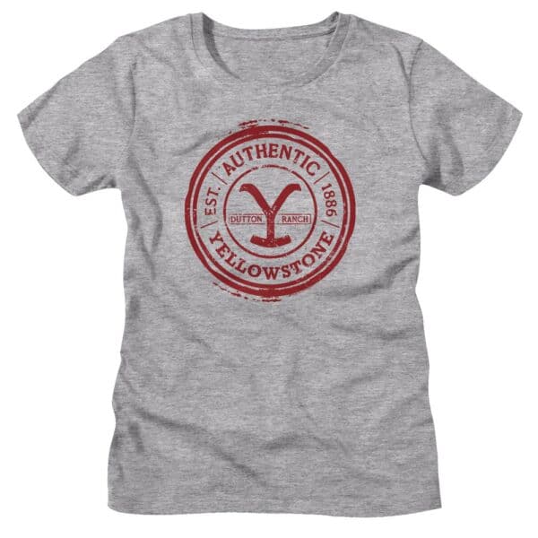 YELLOWSTONE-YELLOWSTONE AUTHENTIC CIRCLE-ATHLETIC HEATHER LADIES S/S TSHIRT