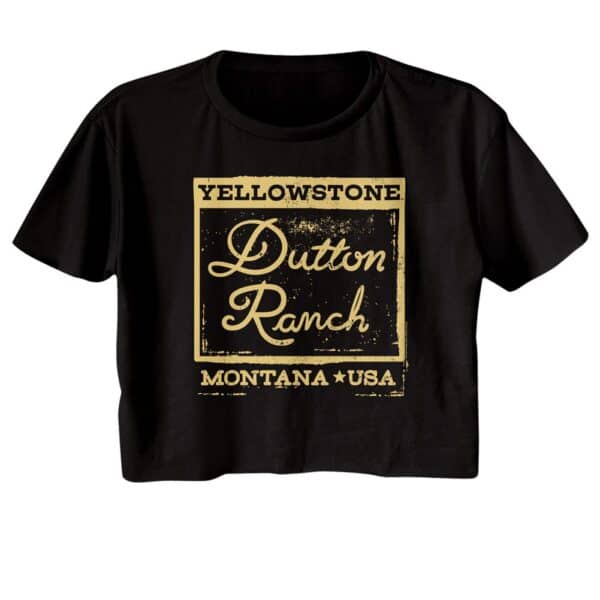 YELLOWSTONE-YELLOWSTONE DUTTON RANCH SQUARE-BLACK LADIES S/S FESTIVAL CALI CROP