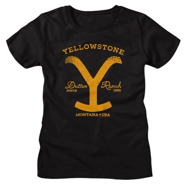 YELLOWSTONE-YELLOWSTONE Y WITH HORSE-BLACK LADIES S/S TSHIRT